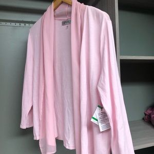 Pink Framed Open-Front Cardigan